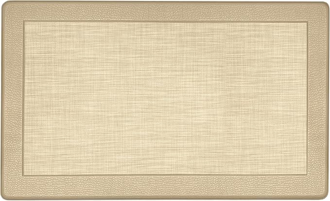Anti-Fatigue Floor Comfort Mat - 18 x 30 Inch (Clarke Tan) - Non-Slip Kitchen Mats for Floor - Easy to Clean Cushioned Standing Mat for Bathroom & Office Desk - Achim Home Décor
