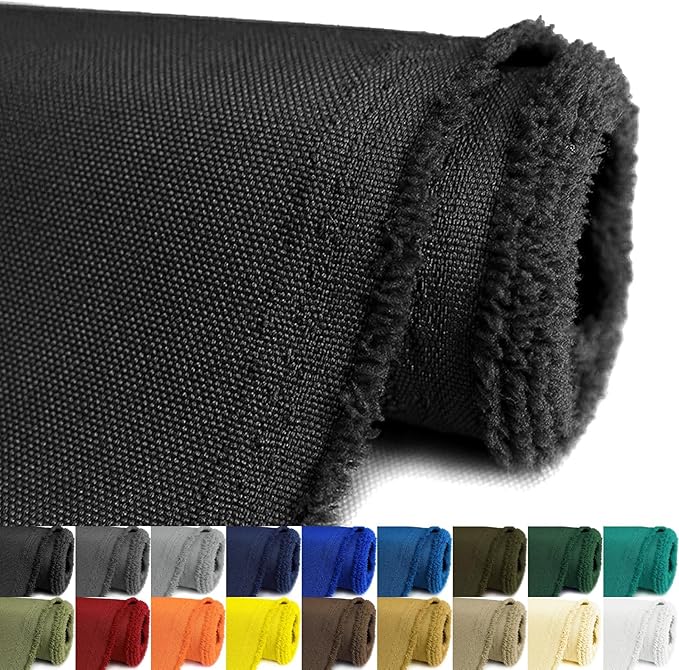 Waterproof Canvas Fabric by The Yard 58inch 600D Upholstery Material Polyester Fabric Outdoor Water Resistant Fabric for Sewing Chair Patio Cushion Purse Bag Interior, 15 Yard Black