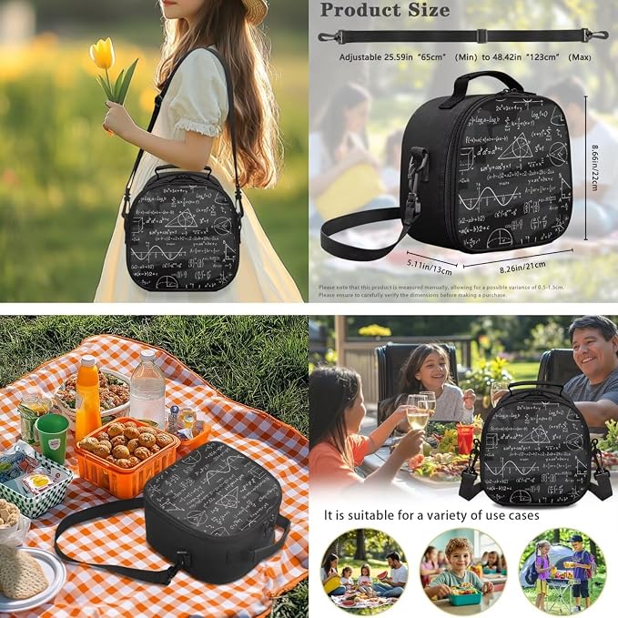 Ystardream Math Equation Backpack Purse for Boys Girls Backpack and Lunch Box with Water Bottle Sleeve Pencil Case Set of 4 Kids Elementary Bookbag Daypack for Camping Travel Sports