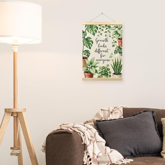 TLESKE Mental Health Wall Art Poster, Growth Mindset Inspirational Wall Decor Hanging Poster with Hanger Frame for Therapy Office Classroom, Motivational Wall Prints Picture Framed Banner, 12x16