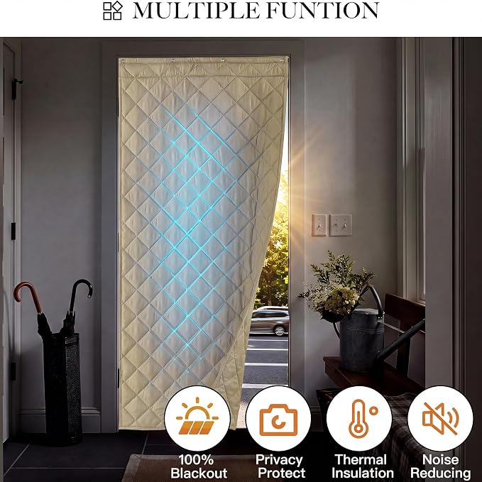RYB HOME Summer Heat Blocking Thick Quilted Insulated Curtains, Thermal Insulated Curtains Room Divider for Energy Saving Window Treatment for Bedroom Living Room, W36 x L86, Mocha, 1 Panel