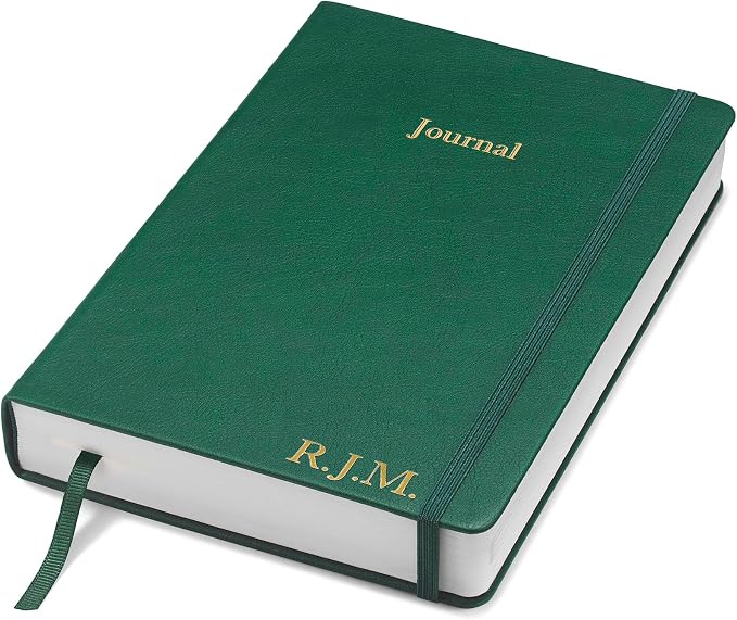 Wykeham's Executive 2026 Undated Daily Journal Planner – Customization Available (Personalized Racing Green, 8.5"×5.5")