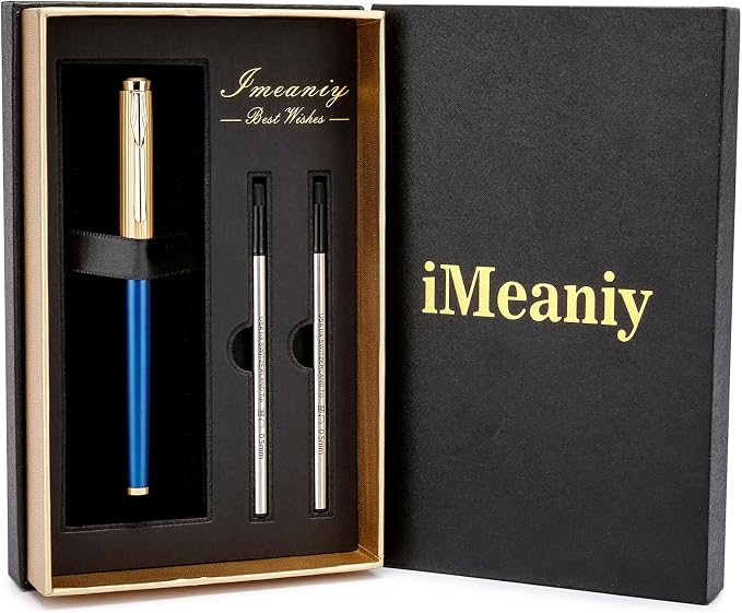Nice Rollerball Pens with Real 24K Finish- Fancy Roller Ball Point Pens for Writing Journaling Note Taking Signature, Luxury Pen for Men Women Writers Christmas Graduation Gifts