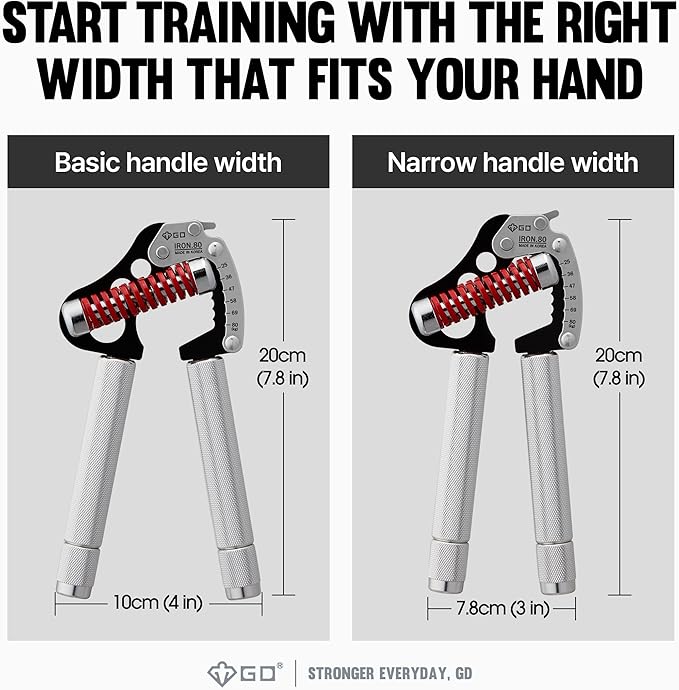 GD IRON GRIP Grip Strength Trainer Adjustable Hand Gripper Strengthener Hand Grip Exerciser Wrist Strengtheners Silent & Durable – Forearm, Finger & Hand Strength Training for Athletes, Climbers & Rehabilitation