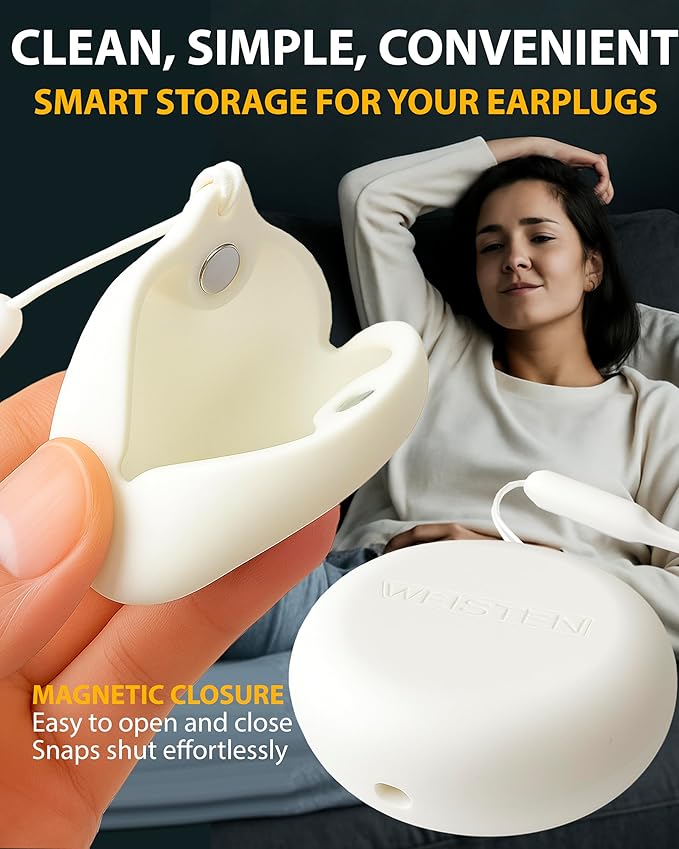Ear Plugs for Sleeping Noise Cancelling, Reusable Soft Noise Reduction Earplugs for Sleep, Focus, Travel, Work, Concert, Sleeping Ear Plugs with Custom Case - Blue