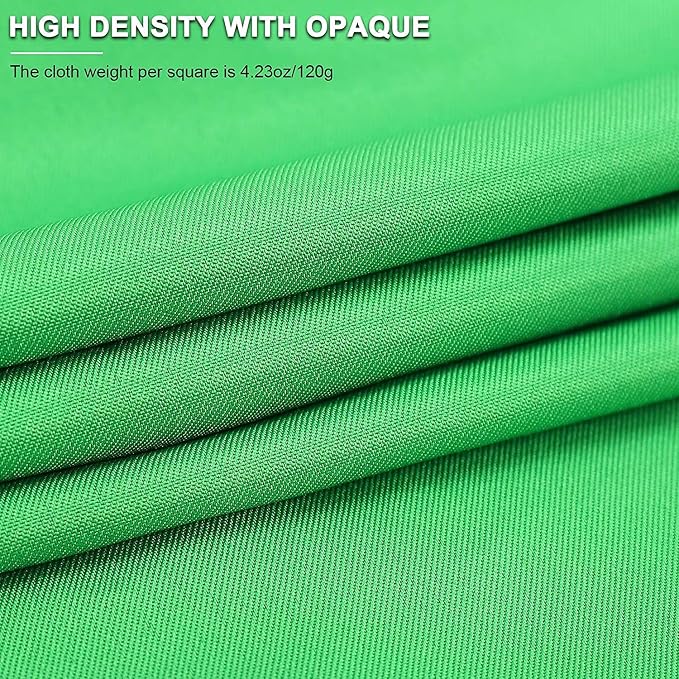 Aimosen 10 X 7 FT Green Screen Backdrop for Photography, Chromakey Virtual GreenScreen Background Sheet for Zoom Meeting, Cloth Fabric Curtain for Party Decor Video Studio Calls Streaming Gaming Photo