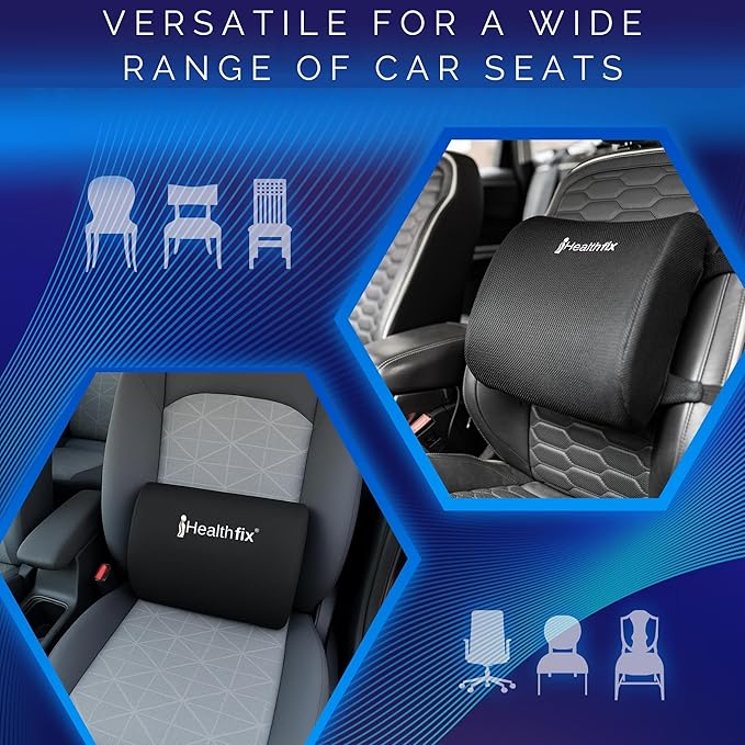 Healthfix® Car Lumbar Support Pillow | Back Cushion to Help Improve Posture (Soft)