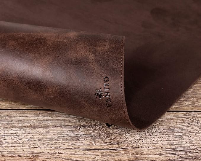 Venito Premium Leather Desk Pad Mat (36 X 19 inch) - Large Desk Mat for Keyboard and Mouse Home Office Accessories (Coffee Brown)