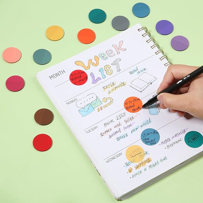 Mr. Pen- Transparent Sticky Note Set, 560Sheets, Colorful, Round Transparent Sticky Notes Set, Stocky Notes for Bible Journaling