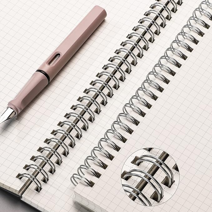 AHGXG A5 Graph Paper Notebook Spiral (3-Pack) Spiral Journal 5.7"x 8.3", Quad Ruled, with Thick 100gsm Square Grid Paper,80 Sheets Per Pack