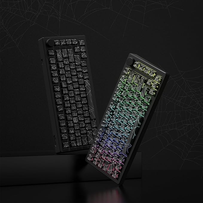 dagaladoo Black Spider Web Key caps Shine Through Keycap Set Side Printed Keyboard caps Cherry Profile Custom Key Board Key caps for 100% 75% 65% 60% TKL US Layout Mechanical Keyboard