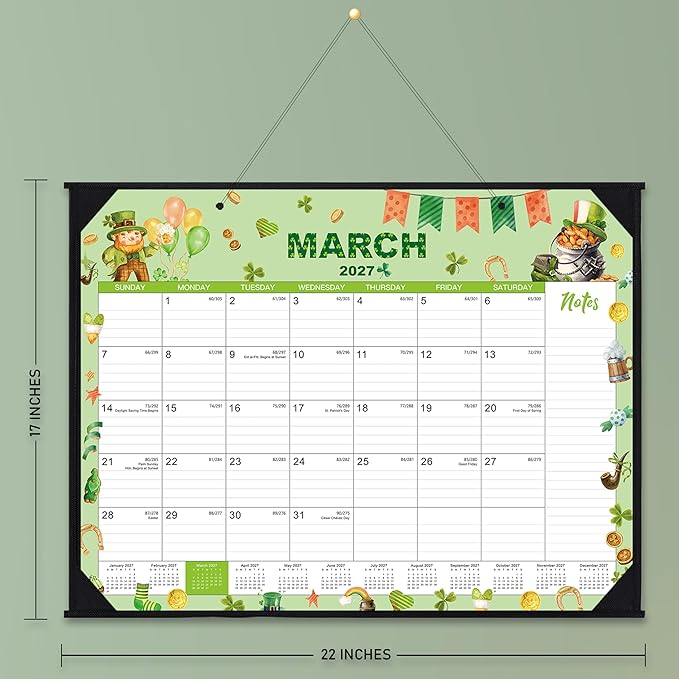 2026-2027 Desk Calendar - Large Desk Calendar 2026-2027, Jul.2026 - Jun.2027, 22" x 17", 12 Months Desktop Calendar with Corner Protectors, Desk Pad, Large Ruled Blocks - 12 Different Themes