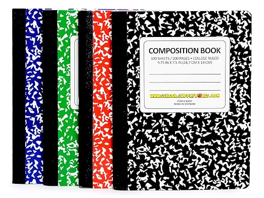 School Supply Boxes | High School Writing Case (2 Boxes) | Back to School Essentials Kit for Students & Teachers | Includes College-Ruled Filler Paper, College-Ruled Notebooks, 12 ct. Pens, & More