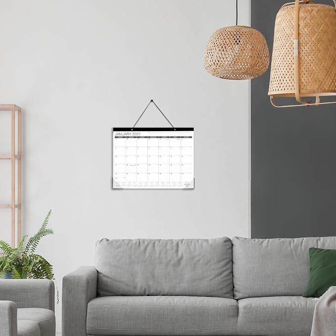 2027 Desk Calendar - Desk/Wall Calendar 2026-2027, Jul 2026 - Dec 2027, 26-27 Calendars 18 Month, Desk Calendars with Corner Protectors, Large Ruled Blocks, Thick Paper, Colorful, 14.6" x 11.5", Desktop Calendar for Daily Organizer