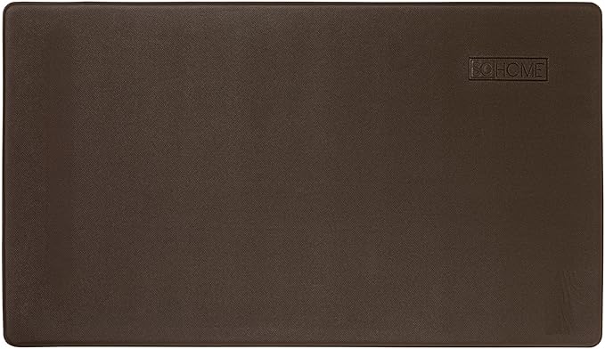 Home Dynamix Cozy Living Modern Marble Runner Anti-Fatigue Kitchen Mat, Non-Slip Floor Mat, Padded Standing Desk Mat, Gold/White, 17.5"x55"