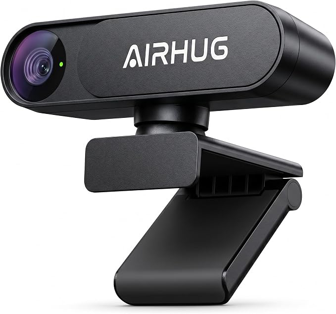 AIRHUG 4K UHD USB Webcam No Mic 16MP Sony Sensor, Privacy Cover for Secure Meetings - PDAF Fast Focus, 63° Gold FOV, Auto Light Correction, Streaming Camera (No Audio) for PC/Laptop/Desktop