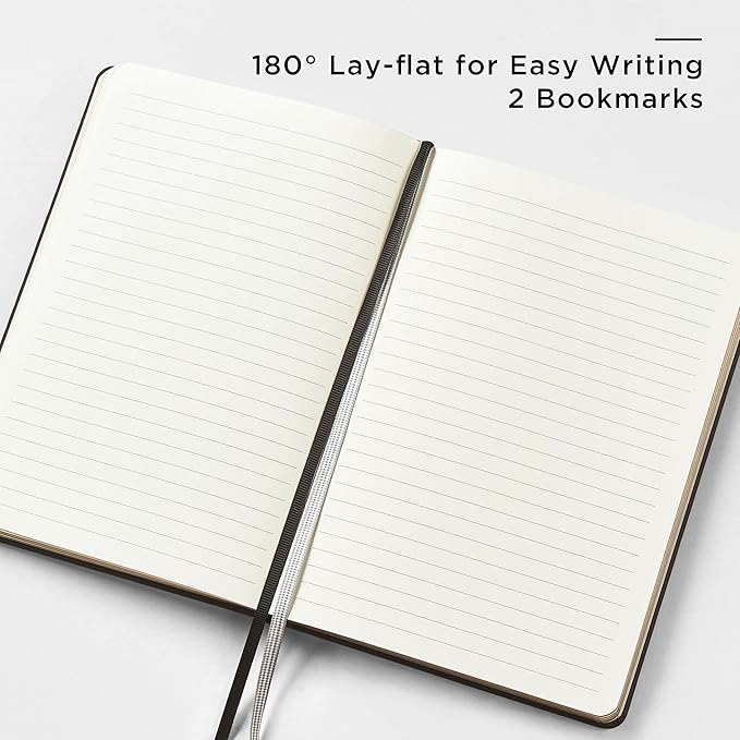 &And Per Se Lined Journal and Pen Set (3 Packs), A5 Leather Hardcover Notebook with Pen & Stationary Set, 160 Pages 100GSM Thick Ruled Paper Journal for Business Work Writing (Black)