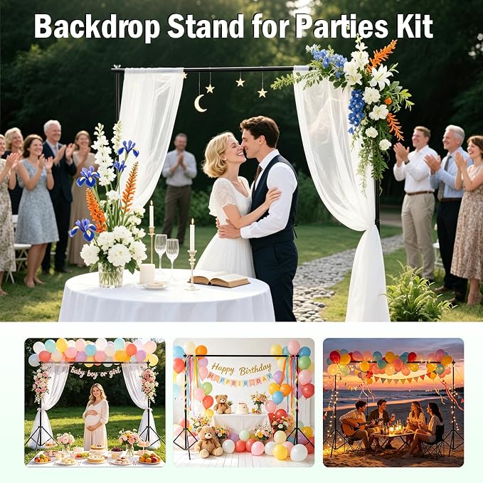 Green Screen Backdrop Kit - 10ft Wide x 6.5ft Tall Portable Green Screen with Heavy Duty Stand, 5 Heavy Duty Clamps & Carrying Bag for Professional Photography, Video Production, Gaming, Zoom Calls