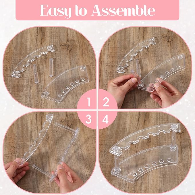 Kifmurase 2Pcs Clear Plastic Pen Holder Stand Display Rack, 6-Slot Pen Display Stands, Acrylic Pencil Holders Eyebrow Pens Stand Makeup Brush Rack Organizer for Home Office Store Desk School Supplies