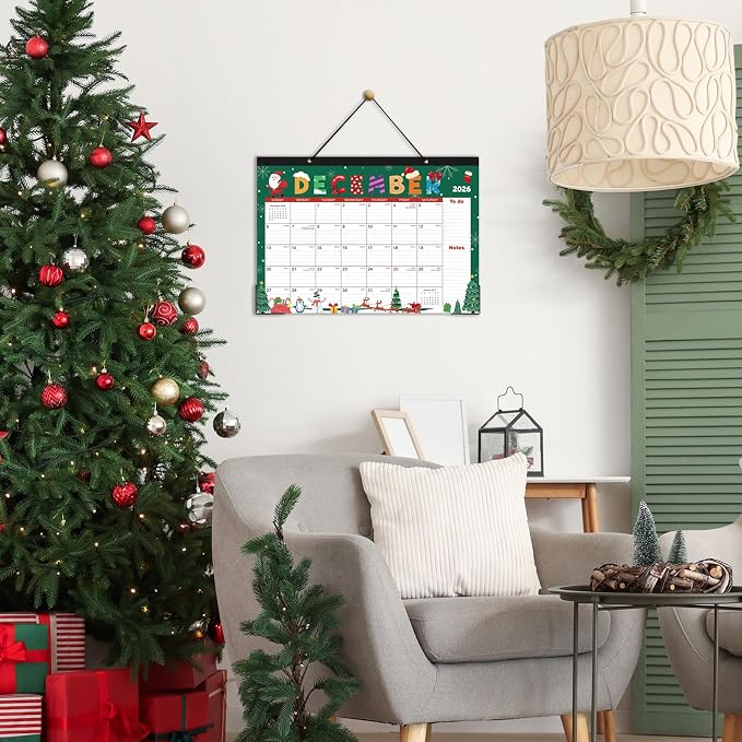 2026 Desk Calendar - Jan 2026 - Dec 2026, 2026 Calendar, 17" x 12", 12 Months Calendar, Seasonal Desktop Calendar, Notes Section