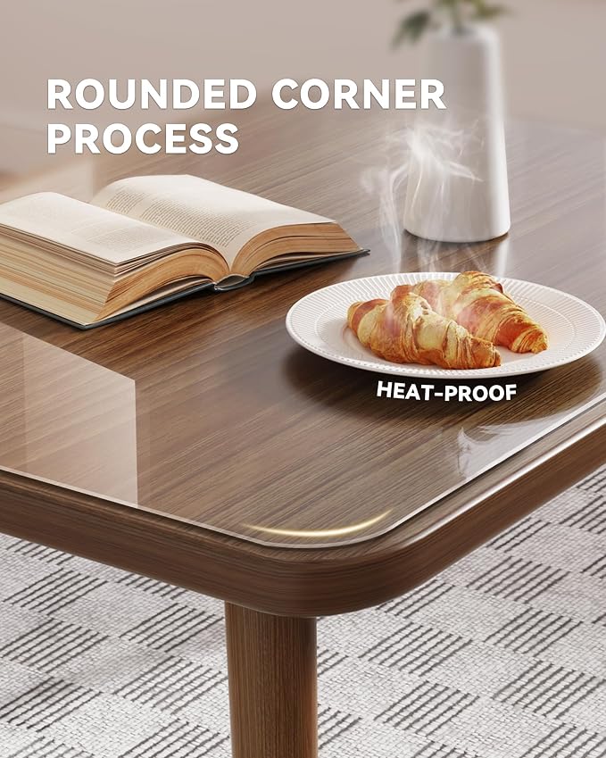 Clear Writing Desk Pad, 16’’x36” Heat Resistant Waterproof PVC Round Edge Durable Desk Protect Mat, Anti-Static Writing Mat Table Protector