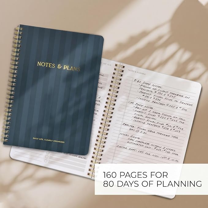 Beautiful Daily Planner And Notebook With Hourly Schedule - Aesthetic Spiral To do List Notepad to Easily Organize Your Tasks And Appointments - Stylish Book And School Or Office Supplies For Women