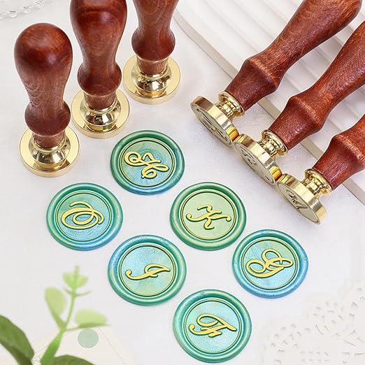 Wax Seal Kits, 200pcs Assorted Beads and 2pcs Initial Alphabet T Wax Seal Stamp Kits for Wedding Invitations Gift Wraps Envelopes and Christmas Cards (Alphabet T Kit)