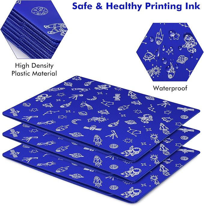 Blue 24-Pack Desk Dividers for Students, Space Style Plastic Study Carrel Divider, Durable Testing Dividers for Classroom Teacher Supplies, Easy to Clean Privacy Shield Folder Boards for Student Desk