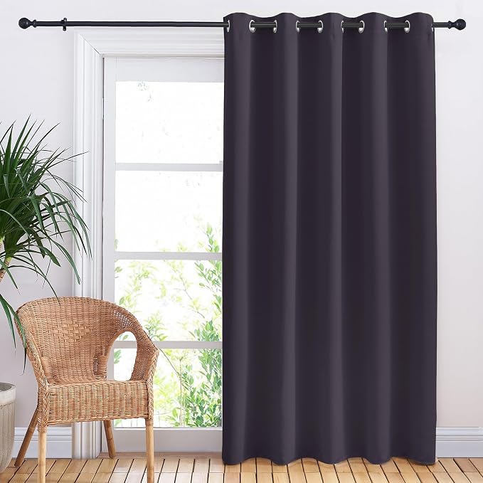 NICETOWN Bedroom Blackout Curtain Panel, 1 Panel, 70 x 84 inch, Greyish Purple, Privacy Window Thermal Insulated Blackout Drape/Drapery for Loft, Guestroom