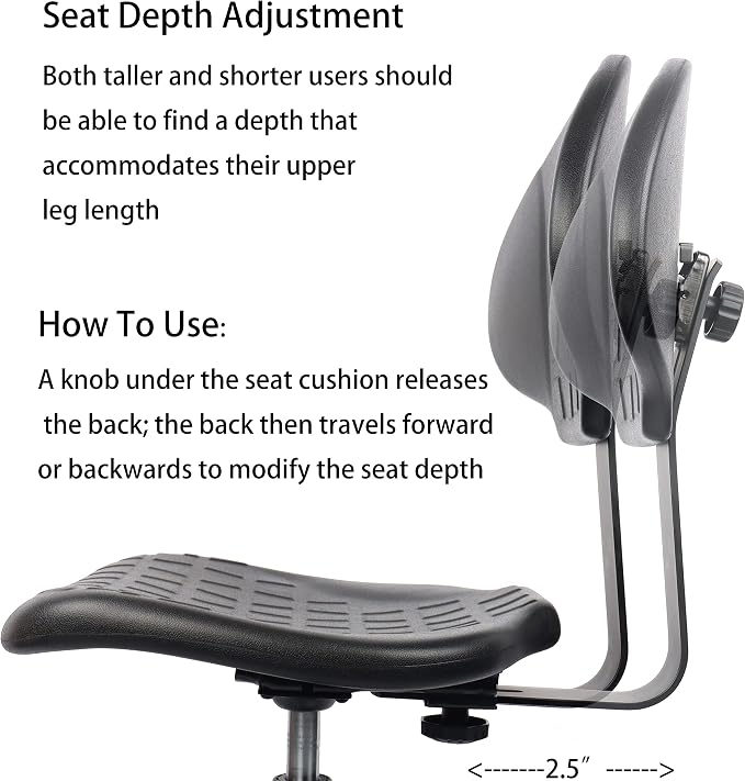 TAKE UR SEAT® Deluxe Drafting Lab Stool Chair, 18'' Adjustable Footring, 10'' Adjustable Height, 450 lbs seat Capacity, Heavy Duty, Shipped Within 24 Hours (Standard Caster)