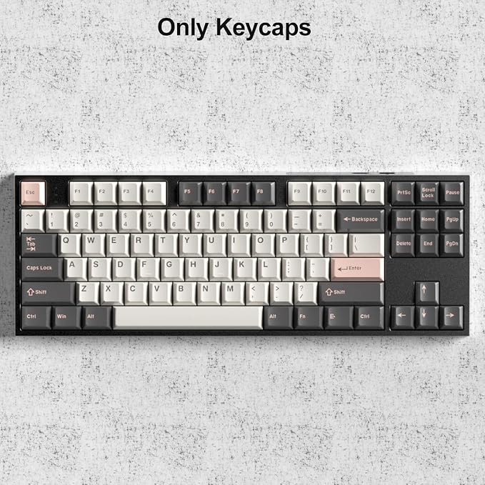 Fogruaden PBT Keycaps Set, Cherry Profile Custom Keycap for Mechanical Keyboard Pink Olivia Keycaps