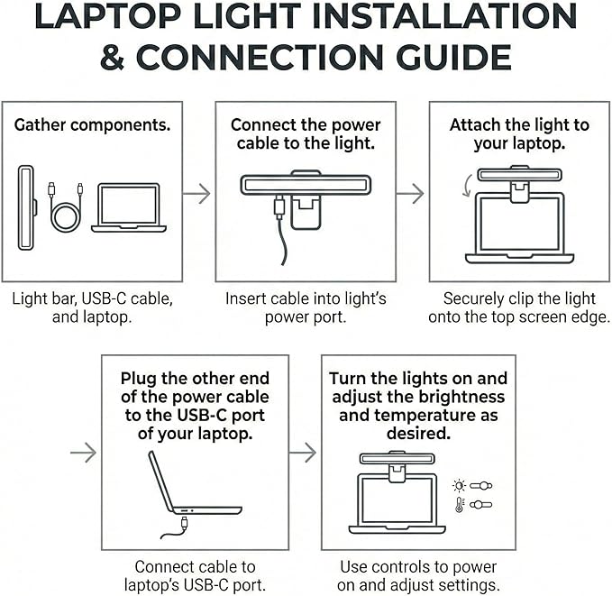HumanCentric Video Conference Lighting, Laptop Only Webcam Light for Streaming, LED Laptop Light for Video Conferencing, Zoom Lighting for Computer, Upgrade Light for Zoom Meetings