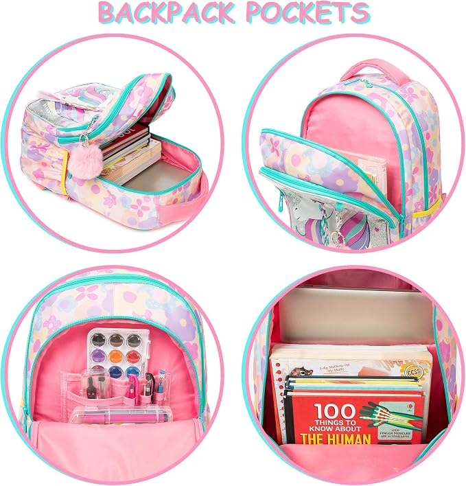 Unicorn Kids Backpack for School Backpack for Girls Primary School Kids Backpacks Daypack Elementary Students for Teens Girls Backpacks for Travel