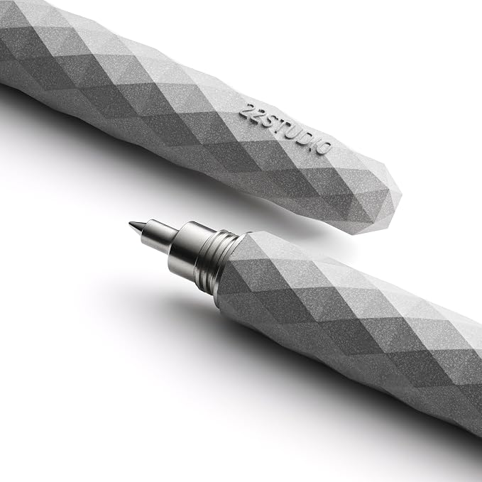 22STUDIO Polygon Rollerball Pens | Luxury Smooth Writing Pen | Unique Design for Professionals & Collectors | Premium Office Stationery | Gift for Executives & Writers (Concrete Grey)