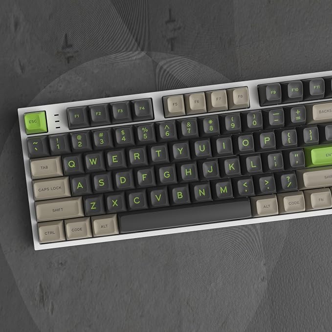 Guffercty kred SA Profile PBT Keycaps,172 Set Double Shot Durable Keycaps for Custom Mechanical Keyboard Gamers Typists (Green Screen)