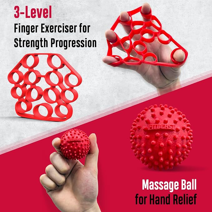 FitBeast Grip Strength Trainer, Hand Gripper Strengthener Kit - 6 Pack with Adjustable Resistance Forearm Strengthener, Forearm Exerciser and Massage Balls for Hand Therapy, Grip Training
