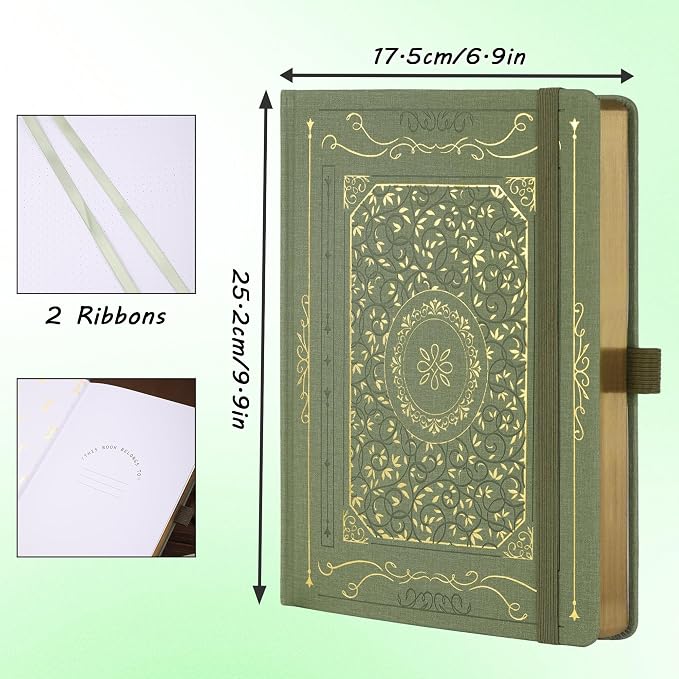 TIEFOSSI B5 Dotted Journal, Dot Grid Notebook for Women Men, Hardcover Notebooks for Planner Organization Journaling, 160 GSM Thick Paper, 150 Numbered Pages with Golden Edges