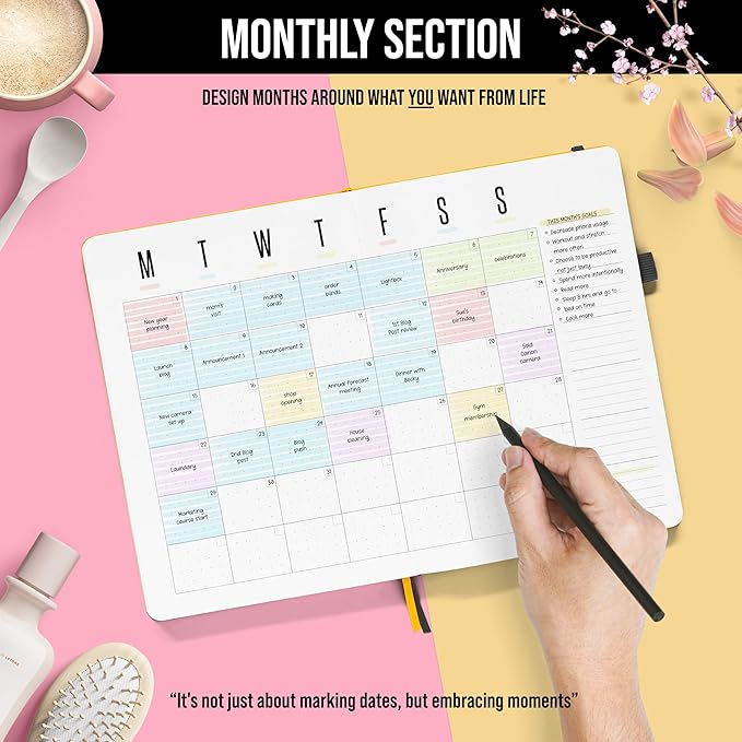 Daily Planner 2026 (Undated) | B5 Dotcross | Your All in One Day Organizer, At A Glance Weekly Agenda, Yearly Calendar Book | Planners for Personal, Professional, Academic & Work Goals and Schedule