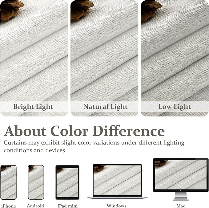 70 Inch Extra Wide Pinch Pleated Dual Layer Linen Living Room Curtains 102 Inches Long 2 Panels Set, Memory Trained Beige White Blackout Insulated Curtain with Back Tab Sliding Glass Door Viral Drapes