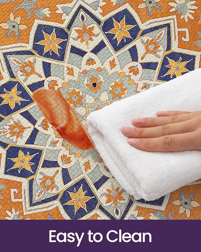 DEXI Kitchen Floor Mats Cushioned Anti Fatigue Runner Rug 23x59 Orange | Soft Comfort Memory Foam, Easy Care, Waterproof, Standing Padded for Front Sink Laundry Office Farmhouse