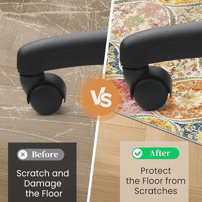 Office Chair Mat for Hardwood Floor & Tile Floor,36"X 48" Heavy Duty Desk Chair Mat for Hard Floors, Under Desk Rug for Rolling Computer Chair,Anti Slip,Low Pile Carpet Floor Protector-Multi