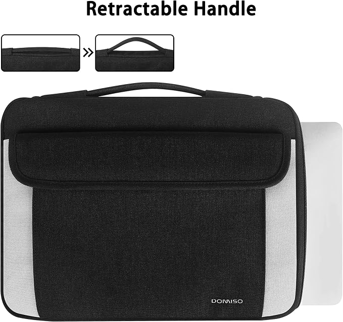 DOMISO 14 Inch Laptop Sleeve Case,Water Resistant Laptop Carry Protective Case with Handle for MacBook Pro M5/M4/M3/M2/M1 Pro/Max A3112 A3401 A3185 A2992 A2918 2026-2021,Black