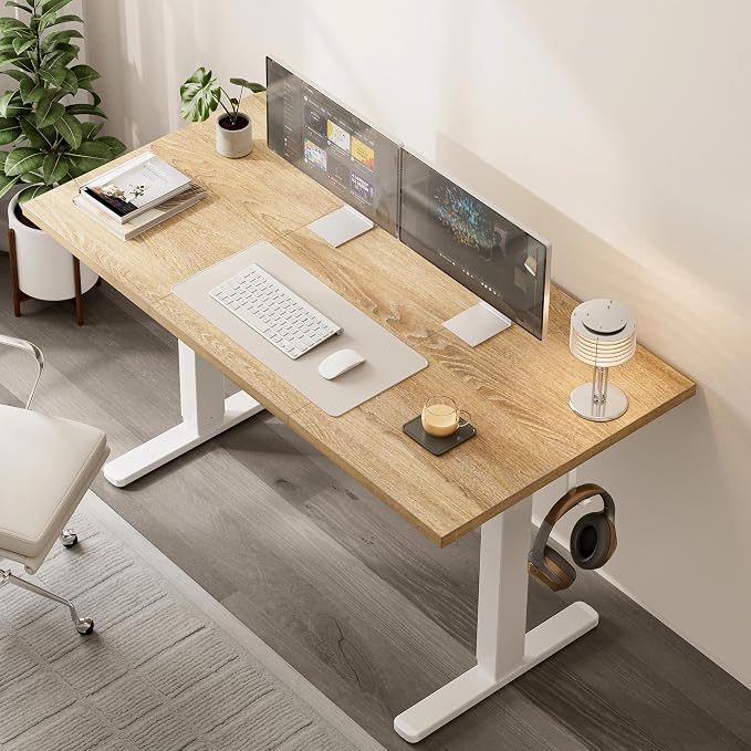 Acrolix Electric Standing Desk, Height Adjustable Home Office Desk with Memory Presets & Cable Management,Oak Sit Stand Desk for Work from Home, Ergonomic Computer Desk (63" x 24")