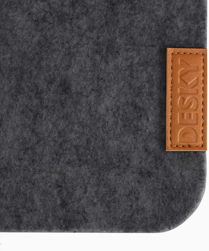 Desky Cork & Felt Desk Pad – Dual-Sided Mat with Natural Cork & Soft Felt, Non-Slip Desk Protector for Home Office, Anti-Scratch Surface (35.4" x 11.8", Light Grey)