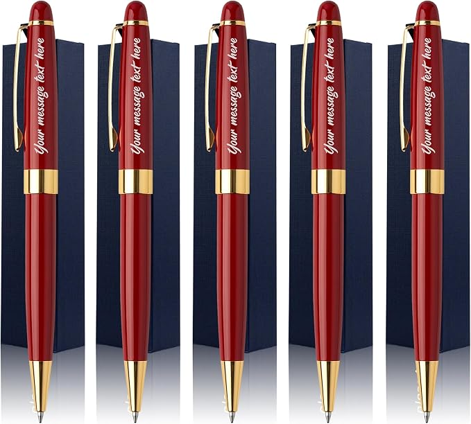 Ancolo Personalized Business Ballpoint Pens-Medium Point Nib - Quality Pens Metal Body no plastic, Engraving With Your Name/Message Corporate Executive Gift for any occations