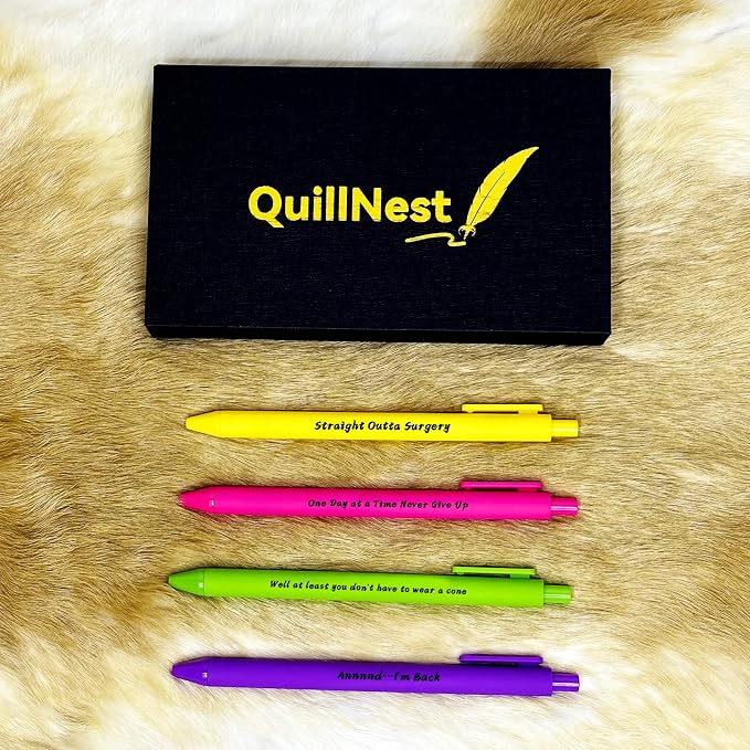 Surgery Recovery Gifts Ballpoint Pen Set of 4 Get Well Soon Gift for Women Men After Surgery Presents for Sick Friends Chemo Breast Cancer Survivor Hysterectomy Feel Better Christmas Self Care Gift