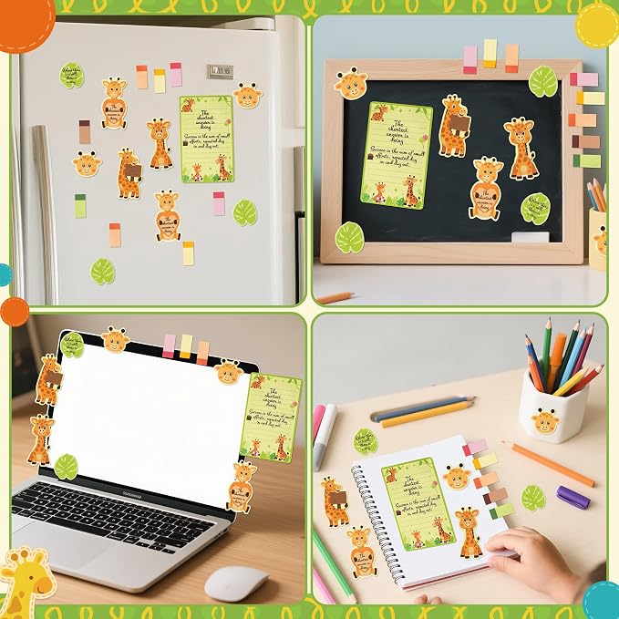 B1ykin Cute Sticky Notes Set - I Just Really Like Giraffe Self-Stick Notes Pad, 550 Sheets Writing Memo Pages Sticky Notepad for Teacher Appreciation Gifts, School Office Party Supplies (Giraffe)