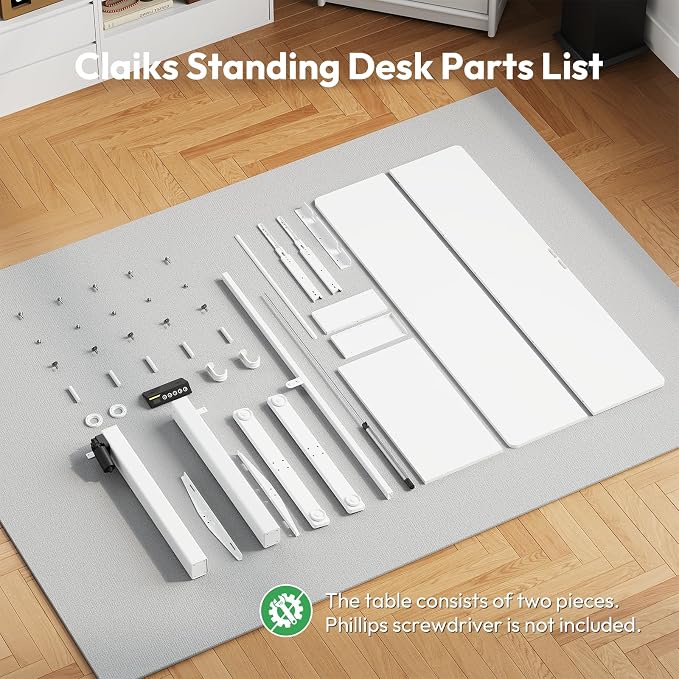 48 x 24 Inch Electric Standing Desk with Keyboard Tray, White | 3-Year Free Motor Replacement, 28.3-46.5 in Height, 3 Presets, 45 dB or Less, 154 lb Capacity, Keyboard Tray