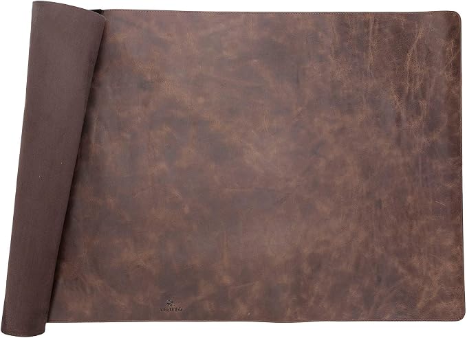 Venito Premium Leather Desk Pad Mat (36 X 19 inch) - Large Desk Mat for Keyboard and Mouse Home Office Accessories (Coffee Brown)