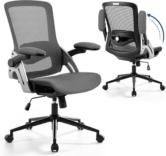 Fizzin Ergonomic Office Chair Mesh Computer Desk Chairs with 3D Armrests | Office Chair with Adjustable Lumbar Support, 90°-125° Tilt, Wide Mesh Seat Swivel Task Chair for Home Office
